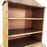 1930s Restored Art Deco Rattan Dresser/Bookcase Waterfall Hutch