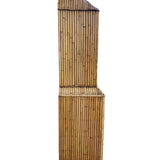 1930s Restored Art Deco Rattan Dresser/Bookcase Waterfall Hutch