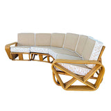 Frankl Style 6-Strand Square Pretzel Rattan Corner Sectional Sofa