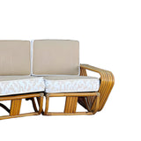 Frankl Style 6-Strand Square Pretzel Rattan Corner Sectional Sofa