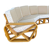 Frankl Style 6-Strand Square Pretzel Rattan Corner Sectional Sofa