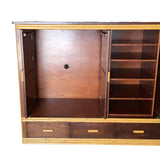 Rattan & Mahogany TV Stereo Cabinet With Component Rack