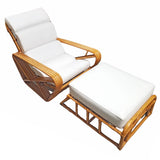 Paul Frank Style Four Strand Square Pretzel Chaise Lounge Chair with Ottoman