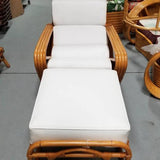 Paul Frank Style Four Strand Square Pretzel Chaise Lounge Chair with Ottoman