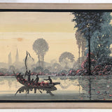 Restored Mid Century native Hawaiian Lake Painting in Original Frame by Seay