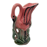 Mid-century Pink & Green Flamingo Tropical Water Pitcher by Royal Copley