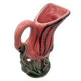 Mid-century Pink & Green Flamingo Tropical Water Pitcher by Royal Copley