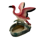 Mid-century California Pottery Ceramic Pink Open Wing Flamingo Table Planter