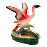 Mid-century California Pottery Ceramic Pink Open Wing Flamingo Table Planter