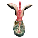 Mid-century California Pottery Ceramic Pink Open Wing Flamingo Table Planter