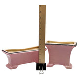 Mid-century Pink & Black California Pottery Modernist Indoor Planter Set