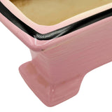 Mid-century Pink & Black California Pottery Modernist Indoor Planter Set