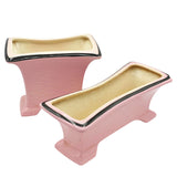 Mid-century Pink & Black California Pottery Modernist Indoor Planter Set