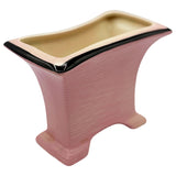 Mid-century Pink & Black California Pottery Modernist Indoor Planter Set