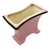 Mid-century Pink & Black California Pottery Modernist Indoor Planter Set