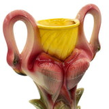 Early Art Deco California Pottery Ceramic Tropical  Flamingo Flower Vase