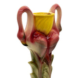 Early Art Deco California Pottery Ceramic Tropical  Flamingo Flower Vase