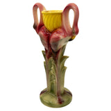 Early Art Deco California Pottery Ceramic Tropical  Flamingo Flower Vase
