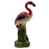 MCM California Pottery Ceramic Flamingo Figurine Set w/ Tropical Pond Tray