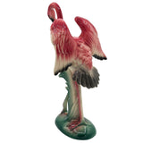 Mid-century Ceramic Flamingo Figurine Set in Tropical Pond Tray by Maddux