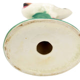 Mid-century Ceramic Flamingo Figurine Set in Tropical Pond Tray by Maddux
