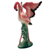 MCM Ceramic Flamingo Open Wing Figurine Set in Tropical Pond Tray by Maddux