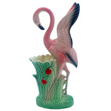 Main Product Image Mid-century "Lovers" Pink Flamingo Ceramic Tabletop Vase Set By Leftons