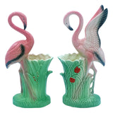 Main Product Image Mid-century "Lovers" Pink Flamingo Ceramic Tabletop Vase Set By Leftons