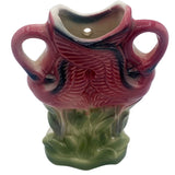 Rare Mid-century Ceramic California Pottery Tropical  Flamingo Flower Wall Vase