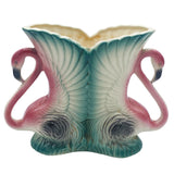 Mid-century Ceramic Flamingo Figurine & Vase Set by Maddux & Leftons