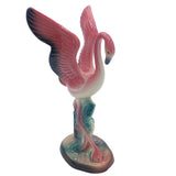 Mid-century Ceramic Flamingo Figurine & Vase Set by Maddux & Leftons