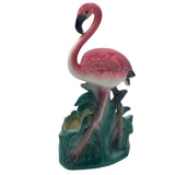 Mid-century "Lovers" Ceramic Pink Flamingo Flower Table Planter Set, California