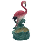 Mid-century "Lovers" Ceramic Pink Flamingo Flower Table Planter Set, California