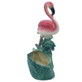 Mid-century "Lovers" Ceramic Pink Flamingo Flower Table Planter Set, California