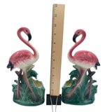Mid-century "Lovers" Ceramic Pink Flamingo Flower Table Planter Set, California
