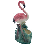 Mid-century "Lovers" Ceramic Pink Flamingo Flower Table Planter Set, California