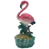 Mid-century "Lovers" Ceramic Pink Flamingo Flower Table Planter Set, California