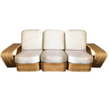 Paul Frankl Boutique-made "Big Pappa" 12 Strand Square Pretzel Rattan Sectional Sofa