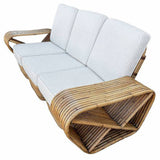 Paul Frankl Boutique-made "Big Pappa" 12 Strand Square Pretzel Rattan Sectional Sofa