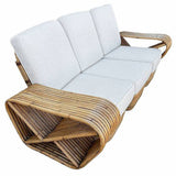 Paul Frankl Boutique-made "Big Pappa" 12 Strand Square Pretzel Rattan Sectional Sofa