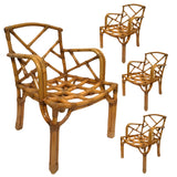 Paul T. Frankl Geometric Chippendale Style Dining Room Arm Chair Set of 4