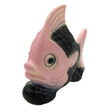 Mid-century California Pottery Pink & Black Ceramic Angel Fish Pocket Planter
