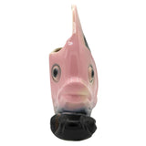 Mid-century California Pottery Pink & Black Ceramic Angel Fish Pocket Planter