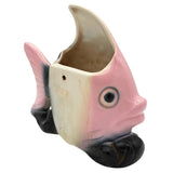 Mid-century California Pottery Pink & Black Ceramic Angel Fish Pocket Planter