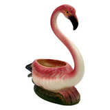 Mid-century Ceramic Pink Flamingo Flower Table Planter, California