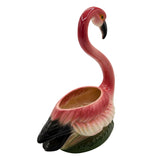 Mid-century Ceramic Pink Flamingo Flower Table Planter, California