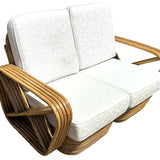 Paul Frank Style Rattan 5-Strand Square Pretzel Setional Settee Sofa