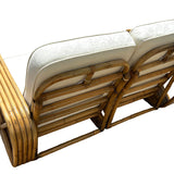 Paul Frank Style Rattan 5-Strand Square Pretzel Setional Settee Sofa