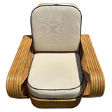 Paul Frank Style Rattan Six Strand Square Pretzel Lounge Chair, Pair