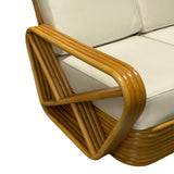 Frankl Style Four-Strand Square Pretzel Rattan Sectional Settee